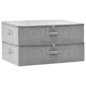 vidaXL Boîtes de rangement 2 Pièces Tissu 70x40x18 cm Gris