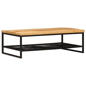 vidaXL Table basse Marron et Noir Bois de mangue massif