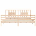 vidaXL Cadre de lit avec tête de lit 200x200 cm bois massif