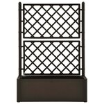 vidaXL Lit surélevé de jardin et treillis et système d'arrosage Moka