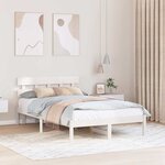 vidaXL Cadre de lit Blanc 135 x 190 cm Bois de pin massif