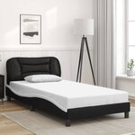 vidaXL Cadre de lit sans matelas Hvar noir et blanc 100x200 cm similicuir