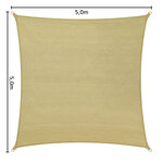Tectake Voile d'ombrage carrée, beige - 500 x 500 cm