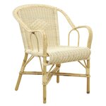 Fauteuil crapaud en manau et moelle de rotin naturelle