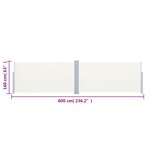 vidaXL Auvent latéral rétractable Crème 160x600 cm