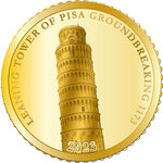 Pièce de monnaie en Or $50 Tala g 0.5 Millésime 2023 Small Gold Coin LEANING TOWER OF PISA