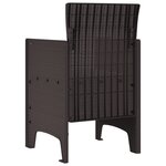 vidaXL Chaises de Jardin avec Coussins 4 Pièces Marron Poly Rattan