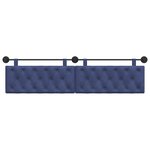 vidaXL Tête de lit suspendue Avec lumière LED Bleu police Velours