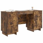 vidaXL Bureau Chêne fumé Bois d'ingénierie 142 5 x 50 x 75 cm