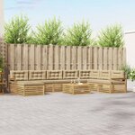 vidaXL Ensemble de canapés d'extérieur 9 Pièces Blanc et Beige
