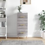vidaXL Buffet Sonoma gris 34 5x34x90 cm Bois d'ingénierie