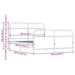 vidaXL Cadre de lit en métal sans matelas chêne marron 160x200 cm