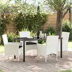 vidaXL Ensemble de salle à manger pour jardin 5 Pièces Blanc Poly rotin