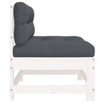 vidaXL Canapé central avec coussins blanc bois de pin massif