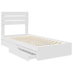 vidaXL Lit de Rangement Blanc 75 x 190 cm Bois d'ingénierie