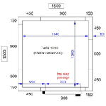 Chambre froide négative pro line avec groupe négatif - hauteur 2200 mm - combisteel -  - acier inoxydable1500 x 1500