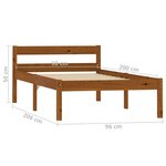 vidaXL Cadre de lit sans matelas Marron miel Bois pin massif 90x200 cm