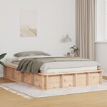 vidaXL Cadre de lit avec stockage Marron 120 x 200 cm bois
