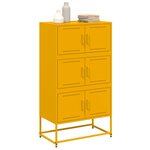 vidaXL Buffet jaune moutarde 68 5x38 5x123 5 cm acier