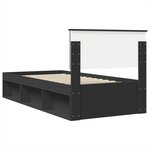 vidaXL Cadre de lit Noir 90 x 200 cm Bois d'ingénierie