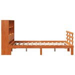 vidaXL Lit bibliothèque sans matelas cire marron 140x200 cm pin massif