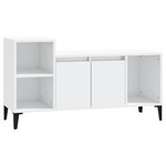 vidaXL Meuble TV Blanc brillant 100x35x55 cm Bois d'ingénierie