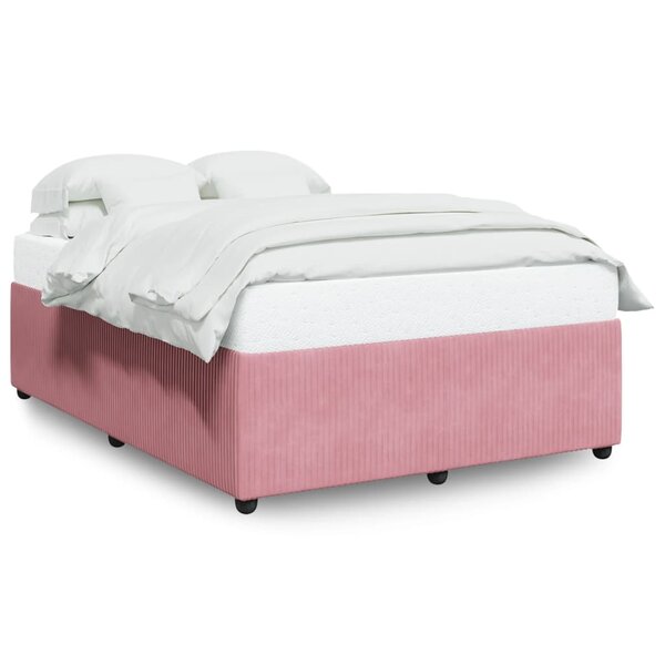 vidaXL Cadre de lit Rose 140x200 cm Velours