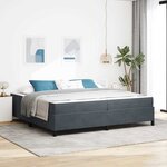 vidaXL Cadre de lit Gris foncé  gris et blanc 200 x 200 cm Velours