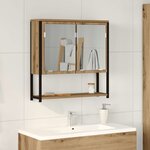 vidaXL Armoire de toilette avec miroir chêne artisanal 60 x 16 x 60 cm