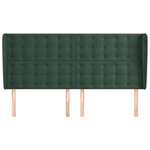 vidaXL Tête de lit avec oreilles Vert foncé 203x23x118/128 cm Velours