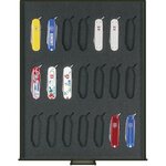 Vitrine pour présenter 21 couteaux Suisse Victorinox 58mm.