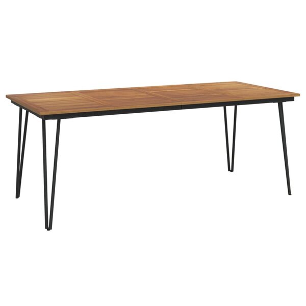 vidaXL Table de jardin avec pieds épingle à cheveux 200x90x75 acacia