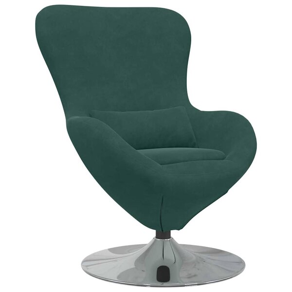 vidaXL Fauteuil œuf Vert foncé Velours