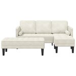 vidaXL Ensemble de Canapés avec coussin 2 Pièces Crème Polyester