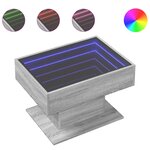 vidaXL Table basse avec LED sonoma gris 70x50x45 cm bois d'ingénierie