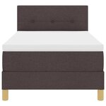 vidaXL Lit à ressorts avec matelas Marron foncé 90 x 190 cm tissu