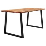 vidaXL Table à manger 160x80x75 cm bois d'acacia solide à bord vif