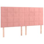 vidaXL Cadre de lit avec tête de lit Rose 180x200 cm Velours