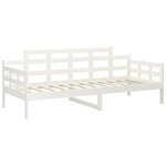 vidaXL Lit de jour sans matelas blanc bois de pin massif 90x190 cm