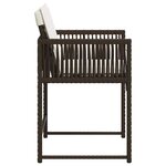 vidaXL Chaises de jardin avec coussins lot de 4 marron résine tressée