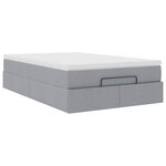 vidaXL Cadre de lit ottoman avec matelas gris clair 120x190 cm tissu