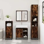 vidaXL Armoire de lavabo de salle de bain chêne fumé 65x33x60 cm