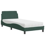 vidaXL Lit avec matelas Dover vert foncé 80x200 cm velours