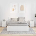 vidaXL Tables de chevet 2 Pièces Blanc brillant 30 5 x 30 x 43 cm