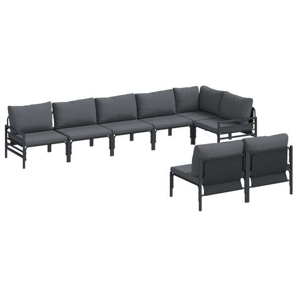 vidaXL Ensemble de canapé de jardin 8 Pièces Anthracite Acier