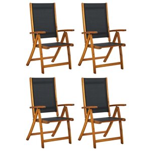vidaXL Chaises de jardin pliantes lot de 4 acacia massif et textilène