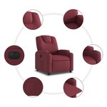 vidaXL Fauteuil inclinable électrique Rouge bordeaux Tissu