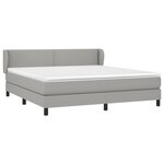 vidaXL Sommier à lattes de lit avec matelas Gris clair 180x200cm Tissu
