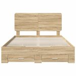 vidaXL Cadre de lit Chêne Sonoma 140 x 200 cm Bois d'ingénierie
