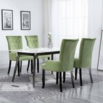 vidaXL Chaises à manger et accoudoirs lot de 4 vert clair velours